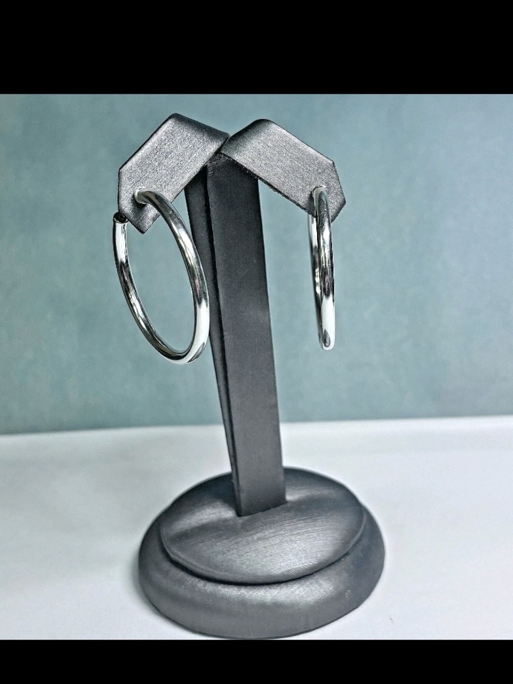 Classic Silver Hoop Earrings - Shiny Silver Finish
